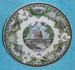 Vintage 1940S Washington Dc Plate Us Capitol & Landmarks, Wall Mount, 7.5". Fixed Price $19.95.