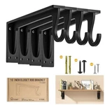 Closet Rod Brackets Heavy Duty Support 400 Lbs Inch 10IN-4PC-BLACK. Fixed Price $69.60.