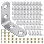 Ucehipaw 120 Pcs Shaped Bracket Corner Brace With Screws Small, Silver. Fixed Price $45.44.