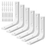 Harskiyer 6PCS White Metal Shelf Support Angle Brackets, 4 X Inch,. Fixed Price $13.35.