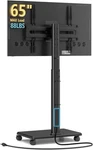 Mobile Tv Stand With Power Outlets, Floor Portable Wheels For 27-6. Fixed Price $141.99.