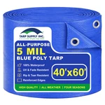 Tarp Supply Inc 5 Mil Blue Poly With Grommets - Waterproof, Outdoor Cover. Fixed Price $179.99.