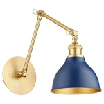 Quorum 1 Light Wall Mount, Aged Brass/blue 5392-3280. Fixed Price $172.00.