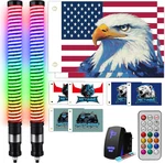 2PC 2FT Cob Led Fat Whip Lights Rgb+ic Chasing Spiral Antenna For Can-am Atv Utv. Fixed Price $139.49.