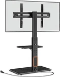 Perlegear Floor Tv Stand With Power Outlet, Universal For 32-75 Inch. Fixed Price $99.99.