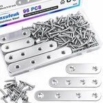 Mxuteuk 96PCS Stainless Steel Straight Flat Brackets,metal SILVER-50/80/100MM. Fixed Price $17.99.