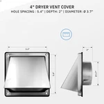 Hwg 4-INCH Stainless Steel Outdoor Dryer Vent Cover Durable & Weatherproof. Fixed Price $37.00.