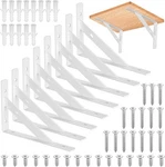 8 Pcs Heavy Duty Shelf Brackets, Floating 3.7 Inch X 6 White, Black. Fixed Price $18.99.