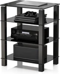 4-TIER Media Stand Audio/video Component Cabinet With Glass Shelf For/apple Tv/x. Fixed Price $147.95.