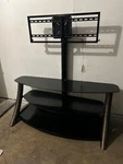 Uenjoy 30100290 Tempered Glass Tv Stand Cantilever With Bracket - Black. Fixed Price $60.00.