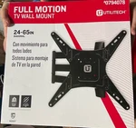 Utilitech Full Motion Tilt Wall Tv Mount 24" - 65" Diagonal. Fixed Price $40.00.