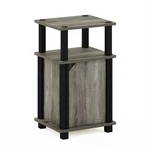 Furinno Brahms 3-TIER End Table With Door French Oak/black. Fixed Price $53.58.