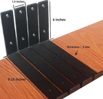 4 Pack 9.25" X 6" 1.5" W J Lip Floating Shelf Brackets Rustic Farmhouse. Fixed Price $10.22.