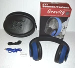 Blue Malektronic Gravity Wireless Over The Ear Headphones With Case. Fixed Price $18.99.