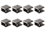 Glass Shelf Brackets Clips Metal Clamps Brushed Nickel Square Shape Wal.... Fixed Price $22.66.