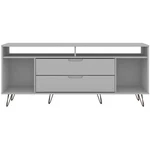 Manhattan Comfort Rockefeller Wood Stand Up To 60" In White. Fixed Price $316.05.