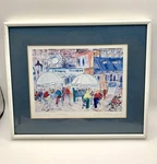 Morning Coffee Signed By Val Sewell Print Framed Matted Wall Art 9X11 Vintage. Fixed Price $24.20.