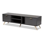 Baxton Studio Kelson Dark Grey Gold Finished Wood Tv Stand. Fixed Price $216.91.