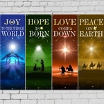 4 Pcs Advent Church Banners For Sanctuary Wall, 2 X 6 Ft Nativity Scene Banne.... Fixed Price $21.07.