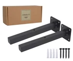 Addgrace Industrial Black Shelf Brackets 6 For Inch, Square. Fixed Price $13.05.