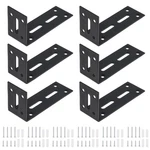 Hojlkld 6PCS Adjustable Slotted Brackets, 4-5/7" X 2-1/3", Black. Fixed Price $24.49.