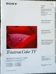 Sony Trinitron Color Tv - Operating Manual For Six (6) Models, 1991. Fixed Price $19.95.