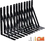 12-PACK 8 Heavy Duty Shelf Brackets, Large Wall Inch, Black. Fixed Price $54.95.