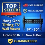 Hang Onn Tilting Tv Wall Mount 19"-50" Holds Lb New Box. Fixed Price $16.90.