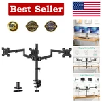 Wali Triple Monitor Mount, Three Desk Fits 18 Inch Tall, Black. Fixed Price $109.82.