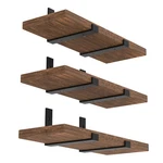 Create Sturdy Floating Shelves - 12 Inch Black Iron Brackets 6 Pack. Fixed Price $51.99.