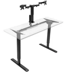 Vivo Single Motor Stand Up Desk Frame With Electric Dual Monitor Mount. Fixed Price $299.99.