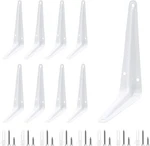 Uenhoy 10 Pack White Shelf Brackets 8 Inch Metal X 6 ,. Fixed Price $22.20.