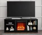 Mainstays Fireplace Stand For Up To 65" - Black Oak (8620335WCOM). Fixed Price $159.99.