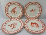 Blue Stallion 10.5" Red Dinner Plate Set 4-PIECE With Gift Box. Fixed Price $40.00.