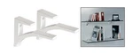 White - Aluminum Glass Shelf Bracket For 5/8" To 3/4". Fixed Price $32.89.