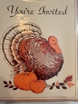 Thanksgiving Invitation, Invitations Greeting Card Set Of 8 Turkey Vintage 70S. Fixed Price $9.95.