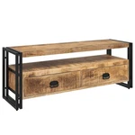 Vidaxl Solid Mango Wood Tv Stand 47.2"X13.8"X17.7" With Powder-coated Steel Fram. Fixed Price $222.99.