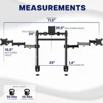 Vivo Triple Ultrawide Monitor Desk Mount, 2 Poles, Up 49" Screens. Fixed Price $149.99.