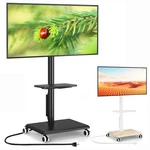 Universal Rolling Stand For 32-60 Inch Tvs, Tall Mobile Cart With Mount. Fixed Price $79.99.