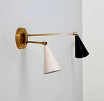 2 Arm Double Sconce Mid Century Modern Full Raw Brass Wall Lamp Lights. Fixed Price $165.00.