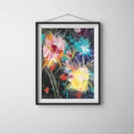 Abstract Contemporary Acrylic Art 11X14 Paper - Firework Finale. Fixed Price $100.00.