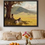 Siberian Husky Landscape Oil Painting Canvas Print Rustic Wall Art Dog Decor. Fixed Price $49.34.