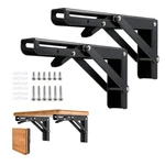 Folding Shelf Brackets - 10 Inch 2 Pcs Heavy Duty Metal Collapsible Triangle .... Fixed Price $19.74.