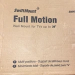 Swift Mount Full Motion Wall For Flat Panel Tvs Up To 39" Black. Fixed Price $16.00.