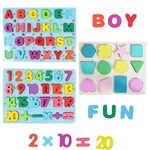 3 Pack Wooden Puzzles For Toddlers, Alphabet Number Shape Learning. Fixed Price $22.99.