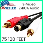 S-video & Dual 2 Rca Stereo Audio Cable Dvd Vcr Tv 75 Ft / 100 Cmple. Fixed Price $20.69.