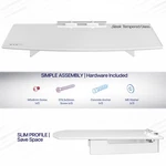 Vivo White Floating Wall Mount Tempered Glass Shelf For Dvd Player, Game System. Fixed Price $29.99.