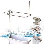 Pyhomestrim Clawfoot Tub Shower Kit, Add On Units With Brushed Nickel. Fixed Price $310.64.
