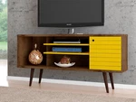 Liberty 53 1/4" Yellow Rustic Brown Wood 1-DOOR Tv Stand. Fixed Price $233.00.