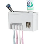 Self Adhesive Toothbrush Holders Wall Mounted, Multifunction Toothpaste Stand.... Fixed Price $14.12.